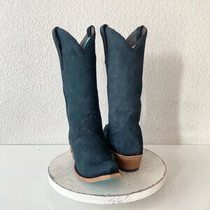 Lane EMMA JANE Womens Cowboy Boots 9 Navy Blue Suede Western Cowgirl Mid Calf
